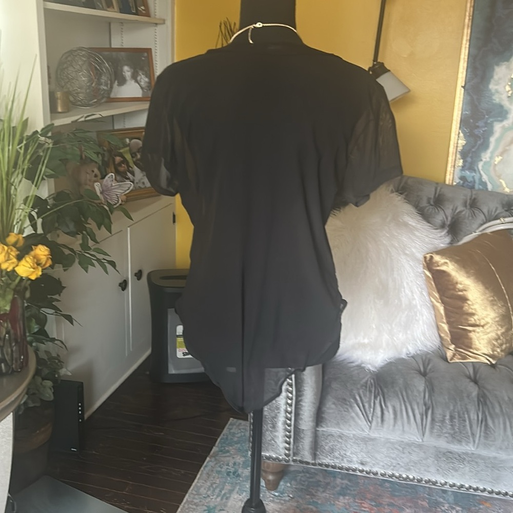 Sheer Black short sleeve Women's bodysuit - Picture 6 of 11